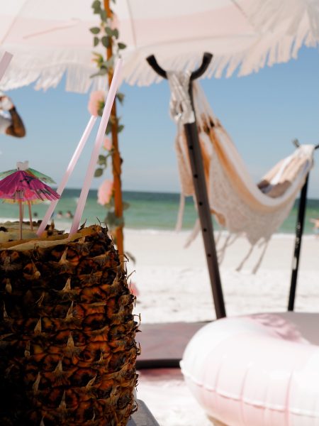 clearwater-beach-bachelorette-party-setup-nana-cabana-pineapple